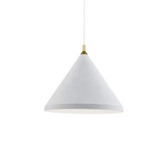 Dorothy 24-in White With Gold Detail 1 Light Pendant (461|492824-WH/GD)