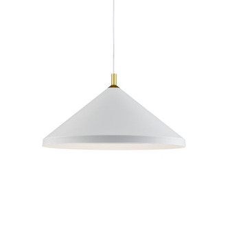 Dorothy 26-in White With Gold Detail 1 Light Socket Pendant (461|493126-WH/GD)
