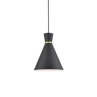 Vanderbilt 10-in Black With Gold Detail 1 Light Socket Pendant (461|493210-BK/GD)