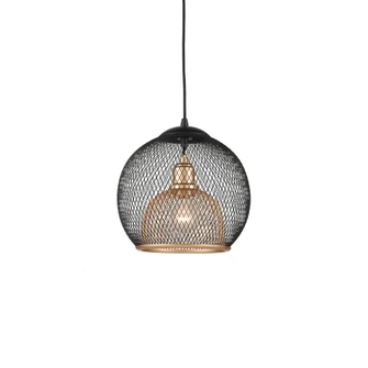 Gibraltar 12-in Black/Gold 1 Light Socket Pendant (461|494412-BK/GD)