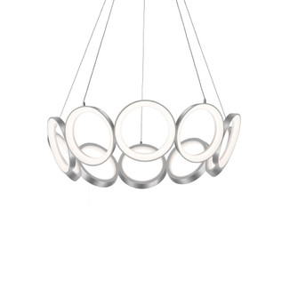 Oros 29-in Antique Silver Dimmable LED Chandelier (461|CH94829-AS)