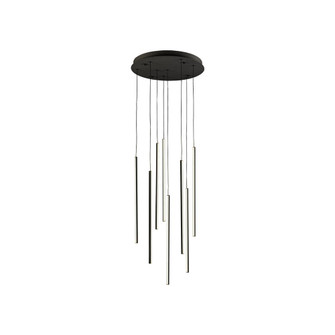 Chute 8 Head Black LED Multi Pendant (461|MP14919-BK)