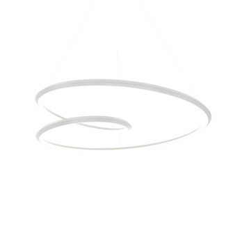 Ampersand 39-in White Dimmable LED Pendant (461|PD22339-WH)
