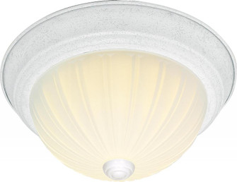 3 Light - 15'' Flush with Frosted Melon Glass - Textured White Finish (81|SF76/129)