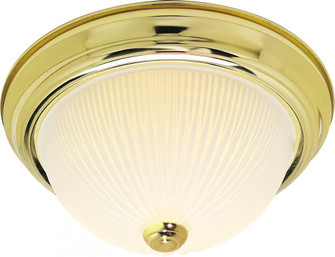 2 Light - 11'' Flush with Frosted Ribbed - Polished Brass Finish (81|SF76/130)