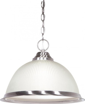 1 Light - 15'' Pendant with Frosted Prismatic Glass - Brushed Nickel Finish (81|SF76/691)
