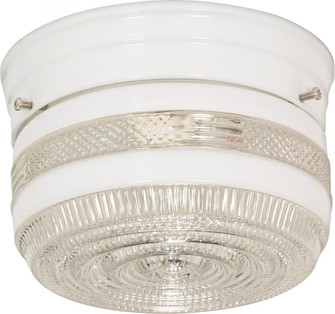 1 Light - 6'' Flush with White and Crystal Accent Glass - White Finish (81|SF77/097)