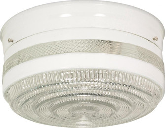 2 Light - 10'' Flush with White and Crystal Accent Glass - White Finish (81|SF77/099)