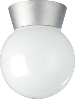 1 Light - 8'' Utility Ceiling with White Glass - Satin Aluminum Finish (81|SF77/152)