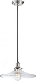 Vintage; 1 Light; Pendant with Clear Glass; Vintage Lamp Included; Polished Nickel Finish (81|60/5407)