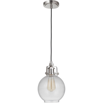 State House 1 Light Clear Globe Mini Pendant in Polished Nickel (20|P830PLN1-C)