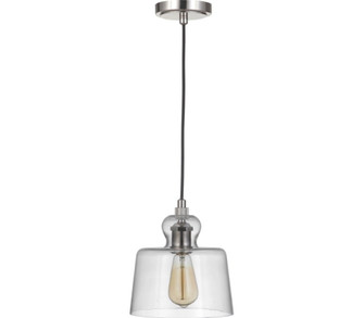 State House 1 Light Clear Glass Mini Pendant in Polished Nickel (20|P834PLN1-C)