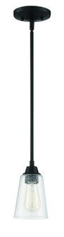Grace 1 Light Mini Pendant in Espresso (Clear Seeded Glass) (20|41991-ESP-CS)
