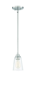 Grace 1 Light Mini Pendant in Brushed Polished Nickel (Clear Seeed Glass) (20|41991-BNK-CS)