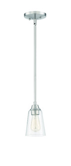 Grace 1 Light Mini Pendant in Brushed Polished Nickel (Clear Seeed Glass) (20|41991-BNK-CS)