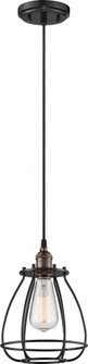 Vintage - 1 Light Caged Pendant - Rustic Bronze Finish (81|60/5501)