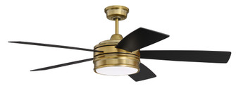 Braxton 52'' 5-Blade Ceiling Fan in Satin Brass w/ Flat Black/Mesquite Blades (20|BRX52SB5)