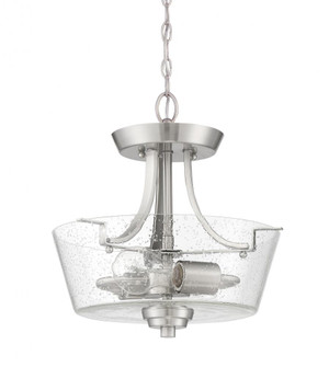 Grace 2 Light Convertible Semi Flush in Brushed Polished Nickel (Clear Seeded Glass) (20|41952-BNK-CS)