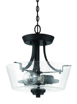 Grace 2 Light Convertible Semi Flush in Espresso (Clear Seeded Glass) (20|41952-ESP-CS)