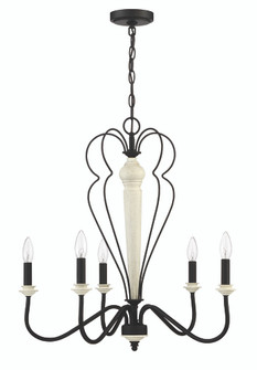 Anna 5 Light Chandelier in Cottage White/Espresso (20|52525-CWESP)