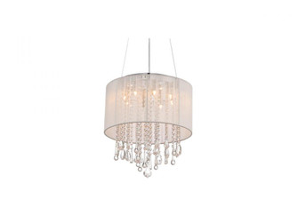Beverly Dr. 16'' Round  Chandelier with White Silk String Shade (4450|HF1501-WHT)