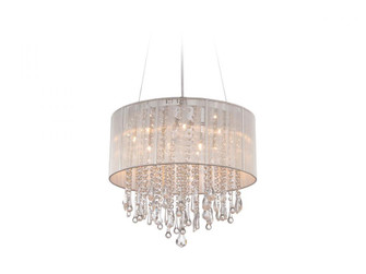 Beverly Dr. Collection Round Silver Silk String Shade and Crystal Dual Mount (4450|HF1502-SLV)