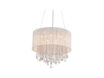 Beverly Dr. Round White Silk String Shade And Crystal Dual Sconce (4450|HF1502-WHT)