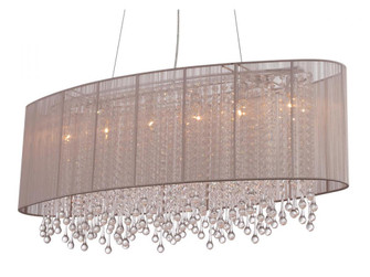 Beverly Dr. Collection Oval Taupe Silk String Shade and Crystal Dual Mount (4450|HF1503-TP)
