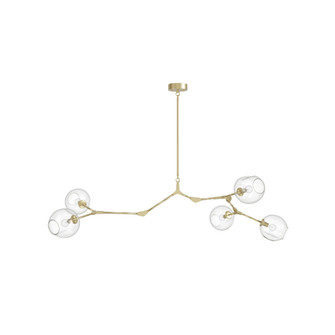 Fairfax 66''W 5-Light Chandelier in Brushed Brass/Clear Glass (4450|HF8085-BB)