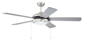 Nikia 52'' 5-Blade Ceiling Fan in Brushed Polished Nickel w/ Brushed Nickel/Walnut Blades; Integr (20|NIK52BNK5)