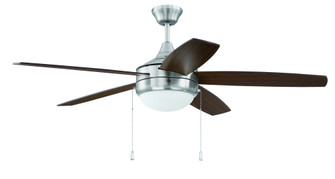Phaze 5 52'' 5-Blade Ceiling Fan in Brushed Polished Nickel w/ Walnut/Dark Oak Blades; Integrated (20|PHA52BNK5)