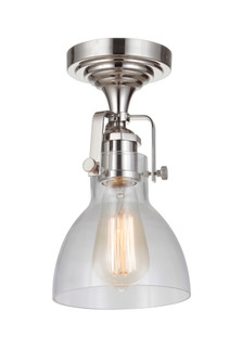 State House 1 Light Clear Dome Semi Flush in Polished Nickel (20|X8317-PLN-C)