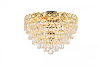 Century 4 light Gold Flush Mount Clear Royal Cut Crystal (758|V1902F14G/RC)