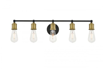 Serif 5 light brass and black Wall Sconce (758|LD4028W29BRB)