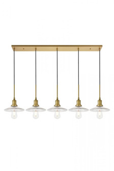 Waltz 5 light brass Pendant (758|LD4040D48BR)