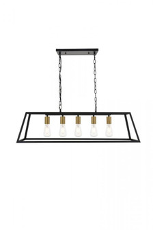 Resolute 5 light brass and black Pendant (758|LD4061D38BRB)