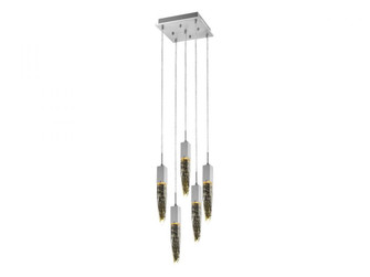 Aspen  5 Light Multi  Pendant in Polished Chrome  with Bubbled Crystal (4450|HF1900-5-AP-CH)