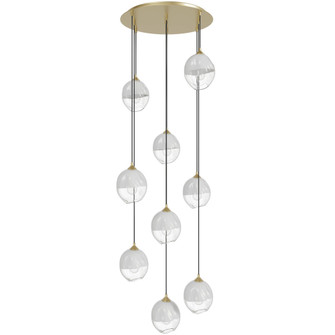 Sonoma 9-Light 21.5''W Chandelier in Brushed Brass/White and Clear Glass (4450|HF8149-BB-WH)