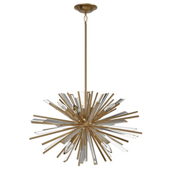 Palisades 24''W Sputnik Chandelier in Aged Brass (4450|HF8201-AB)