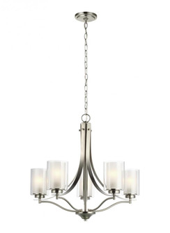 Elmwood Park traditional 5-light LED indoor dimmable ceiling chandelier pendant light in brushed nic (38|3137305EN3-962)