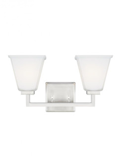 Ellis Harper classic 2-light indoor dimmable bath vanity wall sconce in brushed nickel silver finish (38|4413702-962)