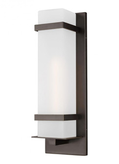 Alban modern 1-light LED outdoor exterior large square wall lantern sconce in antique bronze finish (38|8720701EN3-71)