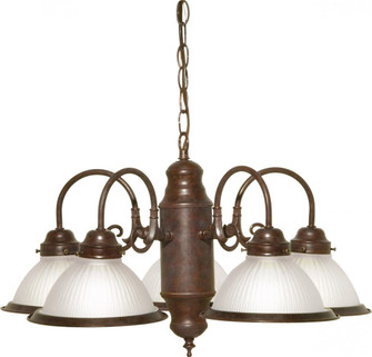 5 Light - Chandelier with Frosted Ribbed Glass - Old Bronze Finish (81|SF76/694)