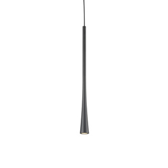 Taper 16-in Black Dimmable LED Pendant (461|PD15816-BK)