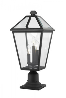 3 Light Outdoor Pier Mounted Fixture (276|579PHBR-533PM-BK)