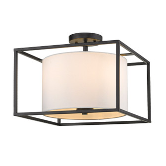 Golden Lighting Manhattan 3-light Semi-Flush Mount in Matte Black (36|2243-SF BLK-MWS)