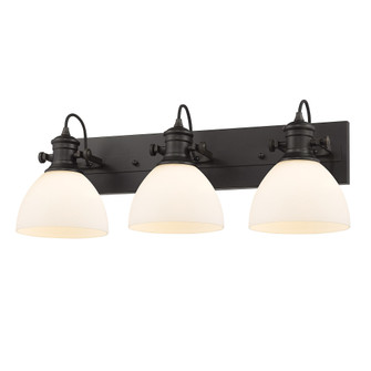 Yep by Golden Lighting Hines 3-light Vanity in Rubbed Bronze and Opal Glass (36|3118-BA3 RBZ-OP)