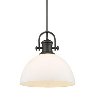 Hines 1-Light Pendant in Rubbed Bronze with Opal Glass (36|3118-L RBZ-OP)