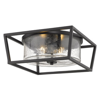 Golden Lighting Mercer 2-light Flush Mount in Matte Black (36|4309-FM BLK-BLK-SD)