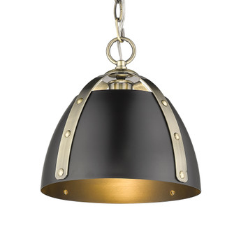 Golden Lighting Aldrich 1-light Pendant in Aged Brass (36|6928-S AB-BLK)